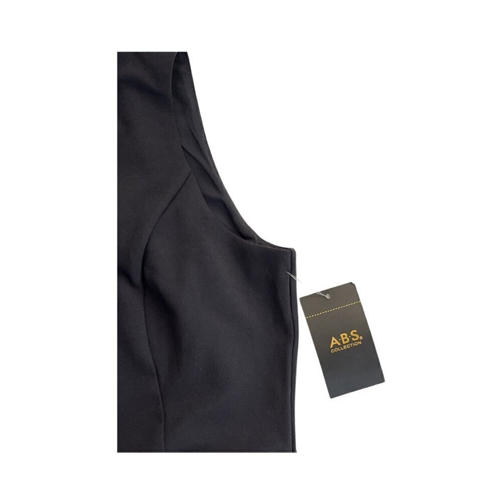 A.B.S Collection Women's Black Knit Storm Mock Neck Side Slit Midi Dress Size 8 - Picture 7 of 15